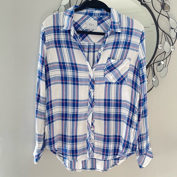 RAILS hunter long sleeve plaid Flannel button-down shirt- size medium - Picture 2 of 12